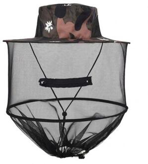 Camouflage Vissen Bijenteelt Gaas Cap Anti Mosquito Zon Bescherming Veld Jungle Masker Gezicht Beschermen Mosquito Head Netto Hoeden wit camouflage