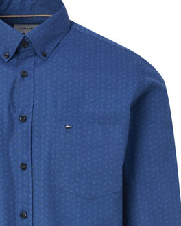 Campbell Casual overhemd donker Blauw - M