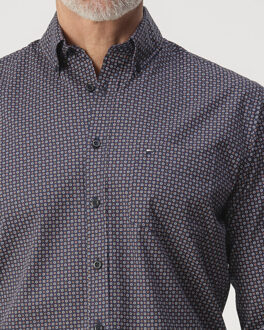 Campbell Casual overhemd donker Blauw - XXXL