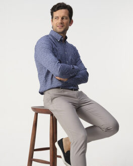 Campbell Casual overhemd donker - maat M Blauw