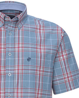 Campbell Casual overhemd met korte mouwen - maat M Blauw