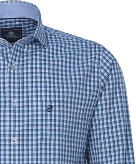 Campbell Casual overhemd met lange mouwen - maat L Blauw