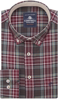 Campbell Casual overhemd met lange mouwen - maat L Rood