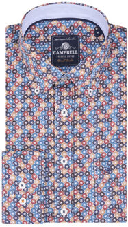 Campbell Casual overhemd met lange mouwen - maat L Rood