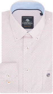 Campbell Casual overhemd met lange mouwen Roze - XXL