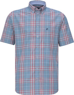 Campbell Classic casual overhemd met korte mouwen Blauw - L