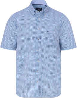 Campbell Classic casual overhemd met korte mouwen Blauw - XL