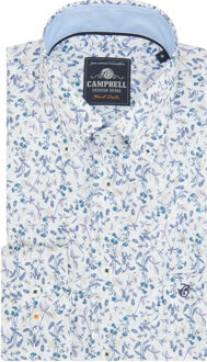 Campbell Classic casual overhemd met korte mouwen Blauw - XXL