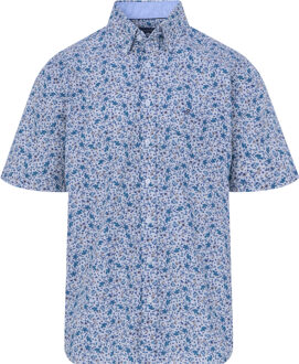 Campbell Classic casual overhemd met korte mouwen Blauw