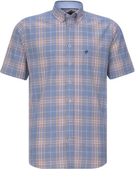 Campbell Classic casual overhemd met korte mouwen Blauw