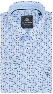 Campbell Classic casual overhemd met korte mouwen Blauw