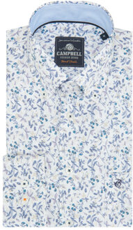 Campbell Classic casual overhemd met korte mouwen - maat M Groen