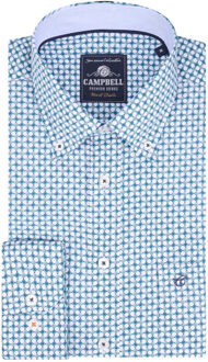 Campbell Classic -casual overhemd met lange mouwen Blauw - XL