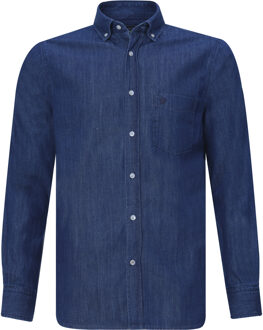Campbell Classic casual overhemd met lange mouwen Blauw