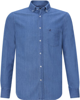 Campbell Classic casual overhemd met lange mouwen Blauw