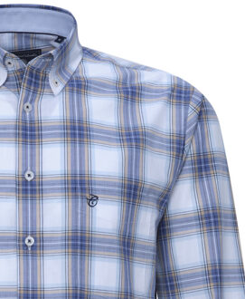 Campbell Classic casual overhemd met lange mouwen Blauw