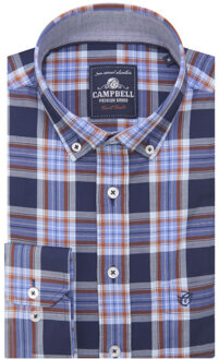 Campbell Classic casual overhemd met lange mouwen - maat XL Blauw