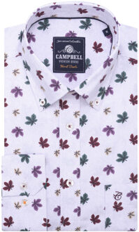 Campbell Classic casual overhemd met lange mouwen - maat XL Paars