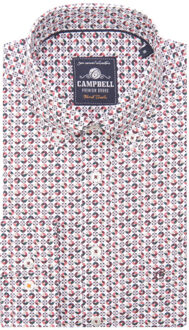 Campbell Classic casual overhemd met lange mouwen - maat XL Rood