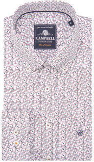 Campbell Classic casual overhemd met lange mouwen - maat XL Rood