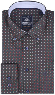 Campbell Classic casual overhemd met lange mouwen Zwart