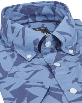Campbell Classic ranger casual overhemd met korte mouwen Blauw