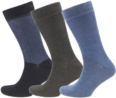 Campbell Classic sokken 3-pack ruit Blauw - 43-46