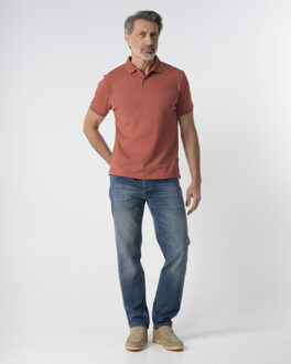 Campbell Jordan polo met korte mouwen Bruin - XXL