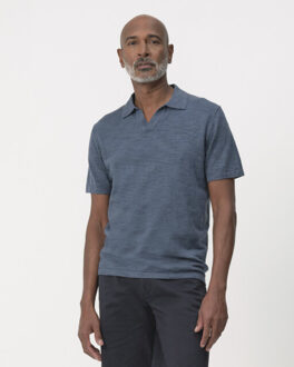 Campbell Nelson polo met korte mouwen Blauw - XL