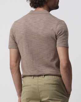 Campbell Nelson polo met korte mouwen Taupe - XXXL