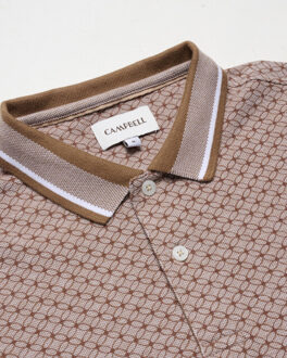 Campbell Stanson aop polo met korte mouwen Bruin - L