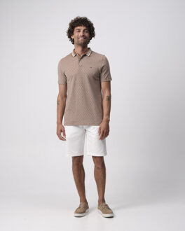 Campbell Stanson aop polo met korte mouwen - maat XL Bruin