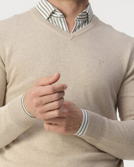 Campbell Trui v-hals Beige - XXXL