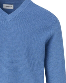 Campbell Trui v-hals true navy melange Blauw