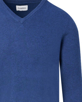 Campbell V-neck sweater london Blauw - XXXL