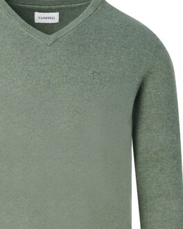 Campbell V-neck sweater london Groen - M