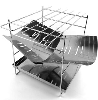 Camping Apparatuur Draagbare Vouwen Bbq Barbecue Grill Rvs Camping Kachel Firepit Outdoor Houtkachel Picknick 캠핑 type 3