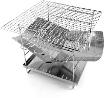 Camping Apparatuur Draagbare Vouwen Bbq Barbecue Grill Rvs Camping Kachel Firepit Outdoor Houtkachel Picknick 캠핑 type 4