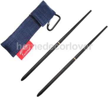 Camping Backpacken Picknick Buitenshuis Ebbenhout Chinese Opvouwbaar Opvouwbare Houten Eetstokjes Servies Bestek Set Met Pouch