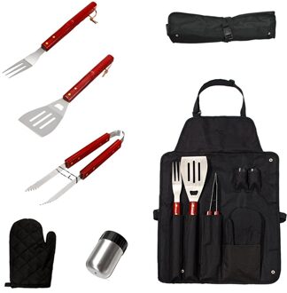 Camping Bbq Gereedschap 7 stks/set Rvs Grill Koken Kit Gebruiksvoorwerpen Bbq Gereedschap Keuken Accessoires Schort Opvouwbare Opbergtas