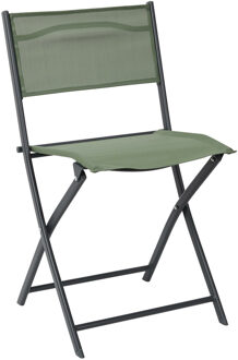 camping buiten klapstoel - aluminium - groen - L46 x B50 x H80 cm
