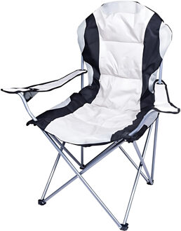 camping klapstoel Madrid - Wit/Zwart - L90 x B56 x H105 cm