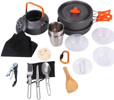 Camping Kookgerei Kit Lichtgewicht Draagbare Backpacken Koken Set Fornuis Accessoires Keukengerei Sets Picknick Bbq Benodigdheden