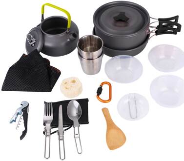 Camping Kookgerei Kit Lichtgewicht Draagbare Backpacken Koken Set Fornuis Accessoires Keukengerei Sets Picknick Bbq Benodigdheden