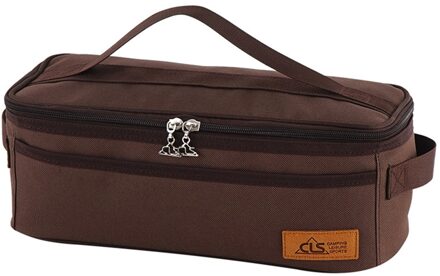 Camping Kookgerei Opbergtas Met Netto Zak Voor Classificatie Outdoor Reizen Draagbare Bagage Opbergtas Bruin