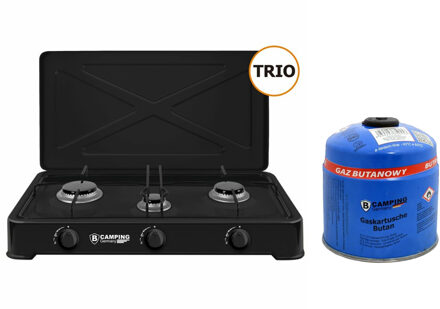 Camping kookpit/kookstel - 3 pits - inclusief butaangas navulling - 500 gram