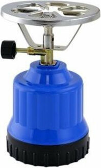 Camping kookstel - blauw - 18 x 12 x 12 cm - kunststof - kampeer - kookplaat