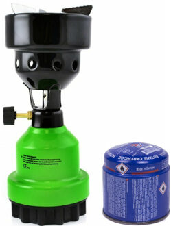 Camping kookstel/kookpit metaal groen incl. gas navulling priktank 190 gram - Kookbranders
