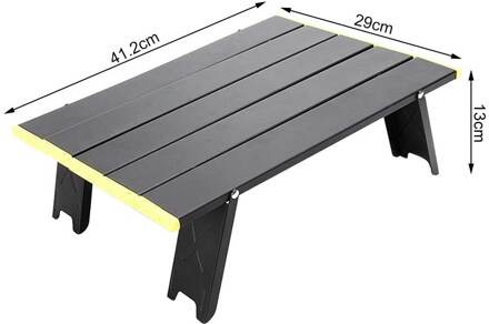 Camping Mini Draagbare Opvouwbare Tafel Voor Outdoor Picknick Barbecue Tours Servies Aluminiumlegering Inklapbare Computer Bed Bureau geel