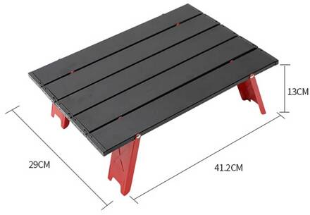 Camping Mini Draagbare Opvouwbare Tafel Voor Outdoor Picknick Barbecue Tours Servies Aluminiumlegering Inklapbare Computer Bed Bureau Rood